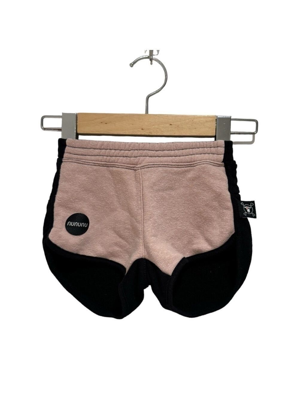NUNUNU pink & black colourblock retro lounge shorts - 12-18M